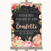 Chalkboard Style Pink Roses Take Some Confetti Personalised Wedding Sign