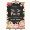 Chalkboard Style Pink Roses Toilet Get Out & Dance Personalised Wedding Sign