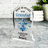 Grandad Blue Floral Cross Remembrance Memorial Gift Gravestone Keepsake Plaque Grandad Blue Floral Cross Remembrance Memorial Gift Gravestone Keepsake Plaque