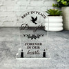 Daughter Black Rose Dove Silhouette Memorial Gift Gravestone Keepsake Plaque