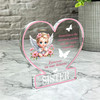 Sister Pink Little Angel Memorial Gift Heart Ornament Keepsake Plaque Ornament