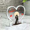 Gift For Fiancee Kissing Couple Silhouette Romantic Heart Keepsake Plaque
