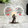 Gift For Fiancee Kissing Couple Silhouette Romantic Heart Keepsake Plaque