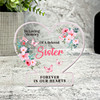 Sister Pink Floral Memorial Gift Heart Ornament Keepsake Plaque Ornament Present