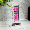 The World's No.1 Stepmum Pink Gift Number One Award Keepsake Plaque Ornament