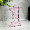 Gift For Best Friend Pink Floral Butterflies Number One Award Keepsake Plaque