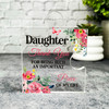Gift For Daughter Thank You Red Floral Puzzle Piece Keepsake Plaque Ornament