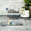 Gift For Great Grandad Thank You Blue Floral Puzzle Piece Keepsake Plaque