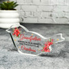 Grandfather Red Floral Remembrance Christmas Memorial Gift Robin Keepsake Plaque