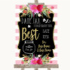 Gold and Pink Stripes Date Jar Guestbook Personalised Wedding Sign
