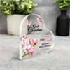 Great Grandma Pink Magnolia Memorial Heart Gift Side Heart Keepsake Plaque