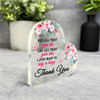 Pink Watercolour Floral Butterflies Thank You Gift Side Heart Keepsake Plaque