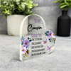Purple Floral Butterflies Cousin Thank You Gift Side Heart Keepsake Plaque