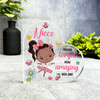Gift For Niece Dark Skin Cute Ballerina Girl Side Heart Keepsake Plaque Ornament Gift For Niece Dark Skin Cute Ballerina Girl Side Heart Keepsake Plaque Ornament