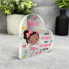 Gift For Niece Dark Skin Cute Ballerina Girl Side Heart Keepsake Plaque Ornament Gift For Niece Dark Skin Cute Ballerina Girl Side Heart Keepsake Plaque Ornament