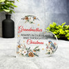 Grandmother Christmas Watercolour Floral Gift Side Heart Keepsake Plaque Decor