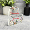 Grandmother Christmas Watercolour Floral Gift Side Heart Keepsake Plaque Decor