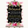 Gold and Pink Stripes Polaroid Guestbook Personalised Wedding Sign