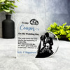 Gift For Cousin Wedding Day Couple Silhouette Side Heart Keepsake Plaque Present