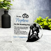 Gift For Nephew Wedding Day Couple Silhouette Side Heart Keepsake Plaque Present