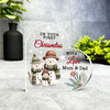 Gift For First Christmas Snowman Family Side Heart Keepsake Plaque Decoration