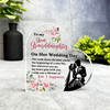 Gift For Great Granddaughter Wedding Day Pink Floral poem Heart Keepsake Plaque
