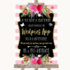 Gold and Pink Stripes Wedpics App Photos Personalised Wedding Sign