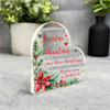 Grandma Poinsettia Remembrance Christmas Memorial Gift Heart Keepsake Plaque