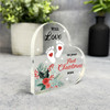 Gift For First Christmas Floral Baby Feet Floral Side Heart Keepsake Plaque