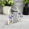 Purple Floral Butterflies Stepmum Thank You Gift Side Heart Keepsake Plaque