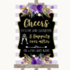 Gold & Purple Stripes Cheers To Love Personalised Wedding Sign