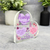 Gift For Aunty Pink Purple Flower Heart Side Heart Keepsake Plaque Ornament