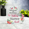 Gift For Sister Pink Watercolour Floral Side Heart Keepsake Plaque Ornament