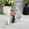 Red Hearts Bride And Groom Silhouette Wedding Day Gift Heart Keepsake Plaque