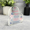 Gift For Grandmother Poem Pink Blue Flowers Side Heart Keepsake Plaque Ornament