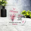 Nanny Pink Floral Cross Memorial Heart Gift Side Heart Keepsake Plaque Ornament