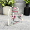 Nanny Pink Floral Cross Memorial Heart Gift Side Heart Keepsake Plaque Ornament
