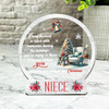 Niece White Chair Remembrance Christmas Memorial Gift Snow Globe Keepsake Plaque