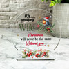 Wife Winter Bird Remembrance Christmas Memorial Gift Snow Globe Keepsake Plaque