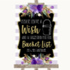 Gold and Purple Stripes Bucket List Personalised Wedding Sign