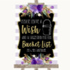 Gold & Purple Stripes Bucket List Personalised Wedding Sign