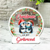 Gift For First Christmas As A Girlfriend Penguin Snow Globe Keepsake Plaque