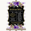 Gold & Purple Stripes Rules Of The Wedding Personalised Wedding Sign