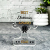 Gift For Best Electrician No 1 Rosette Trophy Keepsake Plaque Ornament Present