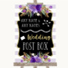 Gold & Purple Stripes Card Post Box Personalised Wedding Sign