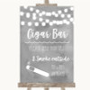 Grey Watercolour Lights Cigar Bar Personalised Wedding Sign