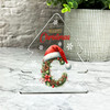 Floral Christmas Alphabet Santa Hat Letter C Gift Xmas Tree Keepsake Plaque