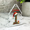 Floral Christmas Alphabet Santa Hat Letter I Gift Xmas Tree Keepsake Plaque