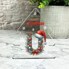 Floral Christmas Alphabet Santa Hat Letter U Gift Xmas Tree Keepsake Plaque