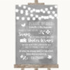 Grey Watercolour Lights Don't Post Photos Facebook Personalised Wedding Sign